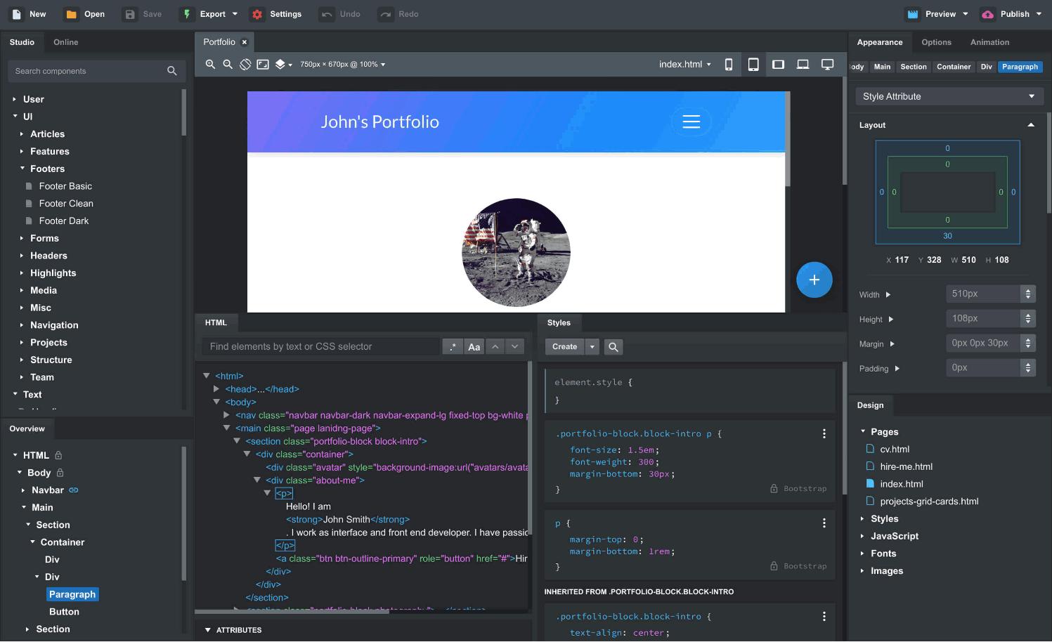 Bootstrap Studio下载,动态网页设计,网站搭建